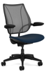 Ergolab Liberty Adj arms black fram blue seat