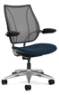 Ergolab Liberty Adj arms polished aluminium frame blue seat